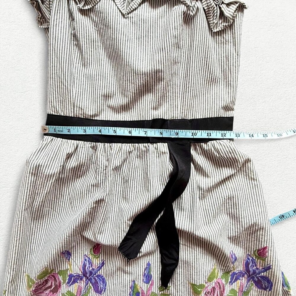 NWOT Anthropologie Velvet Somewhere Anywhere Dress Roses Ruffle Zip Size 10 - Picture 5 of 6
